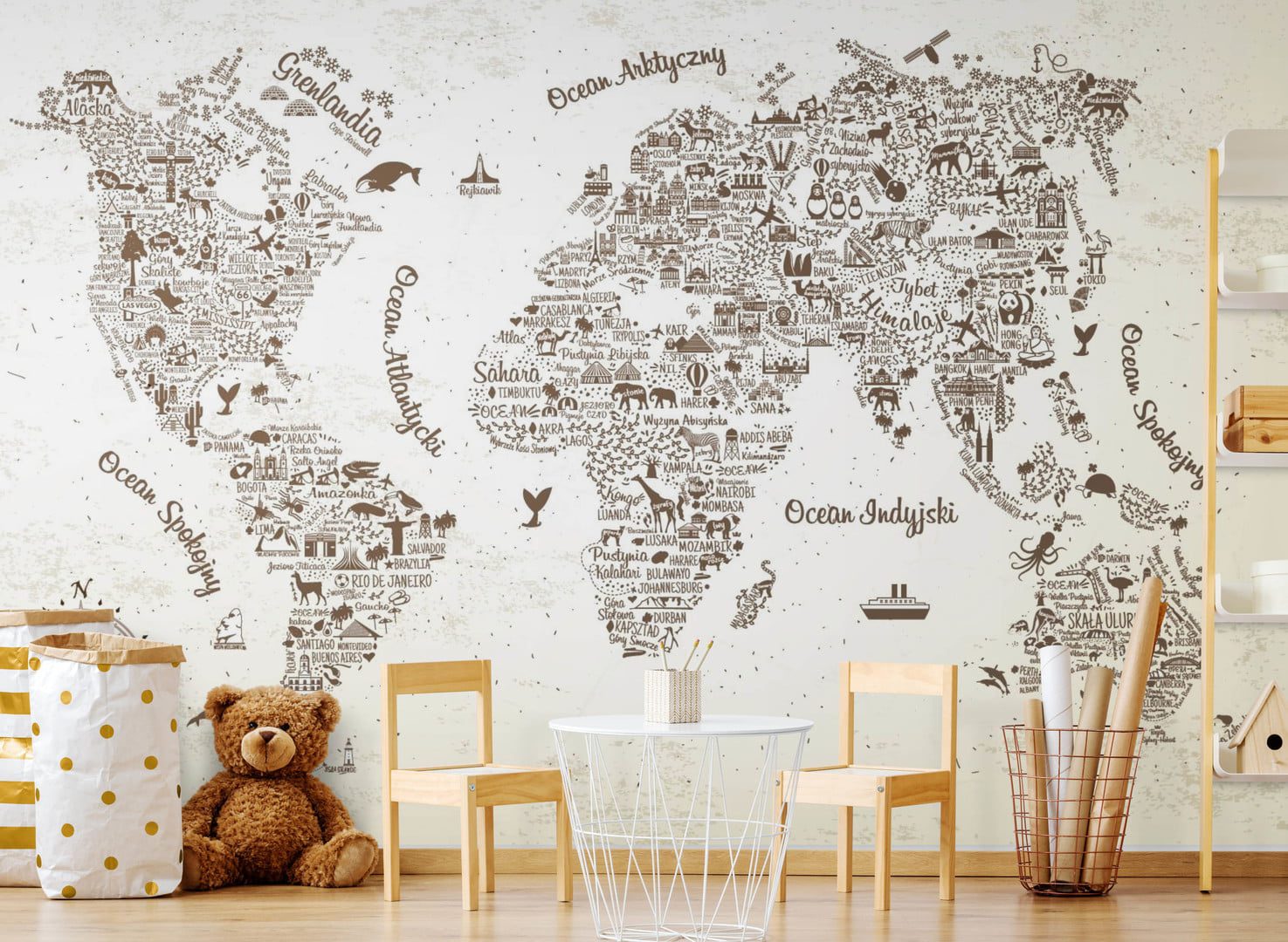 ototapeta mapa świata: dla małych podróżników