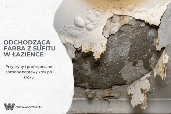Odchodząca farba z sufitu w łazience