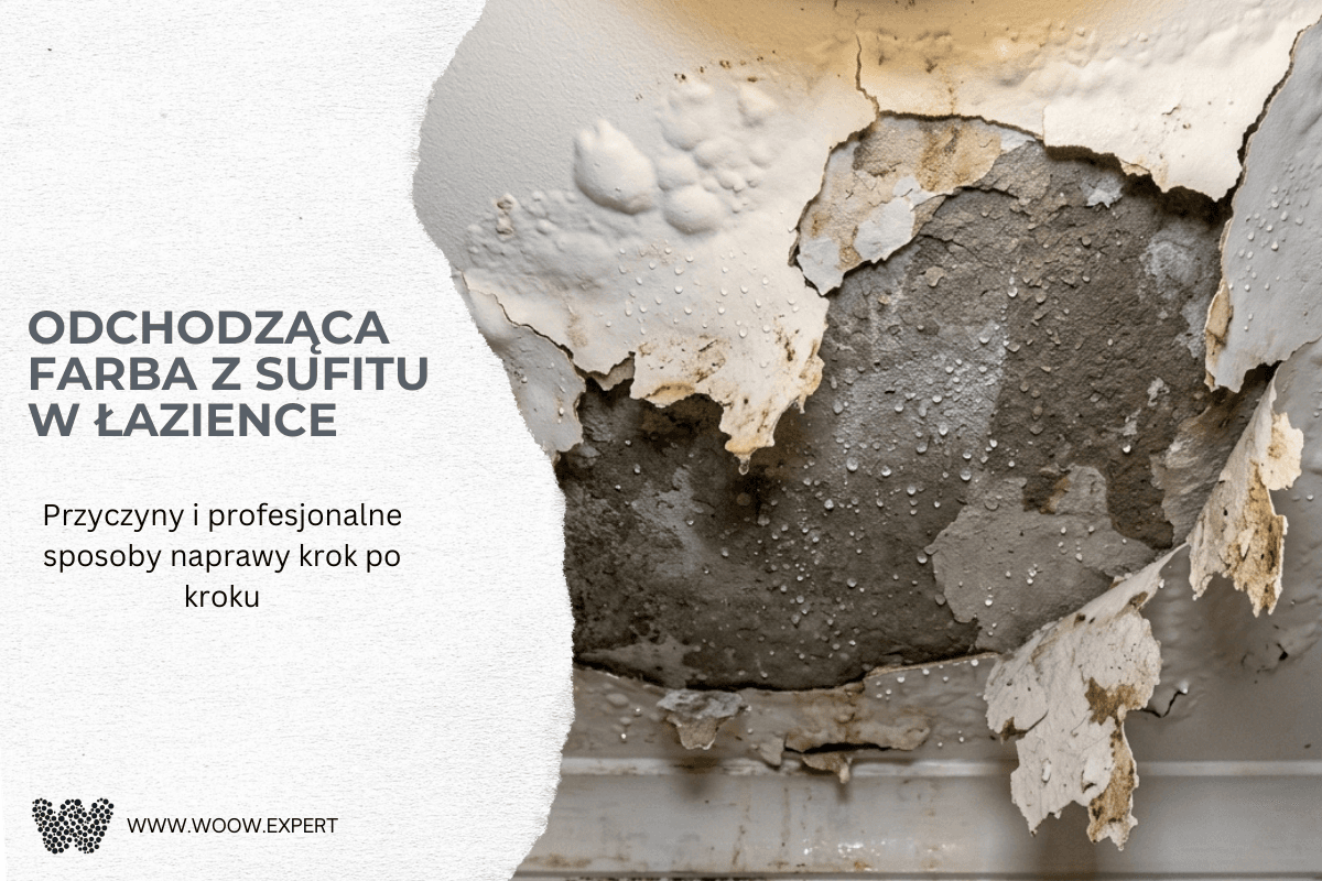 Odchodząca farba z sufitu w łazience