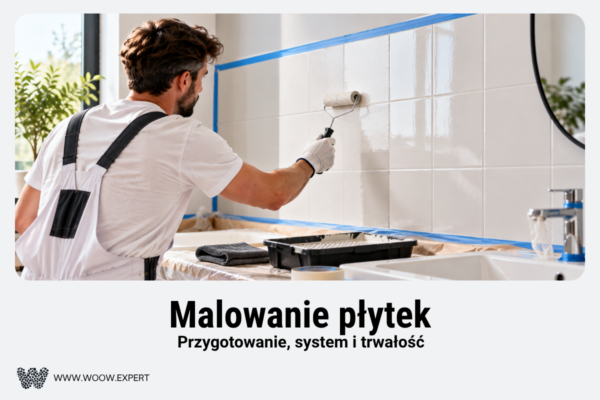 Malarz Nakładający Powłokę Na Ceramiczne Płytki Ścienne W łazience.