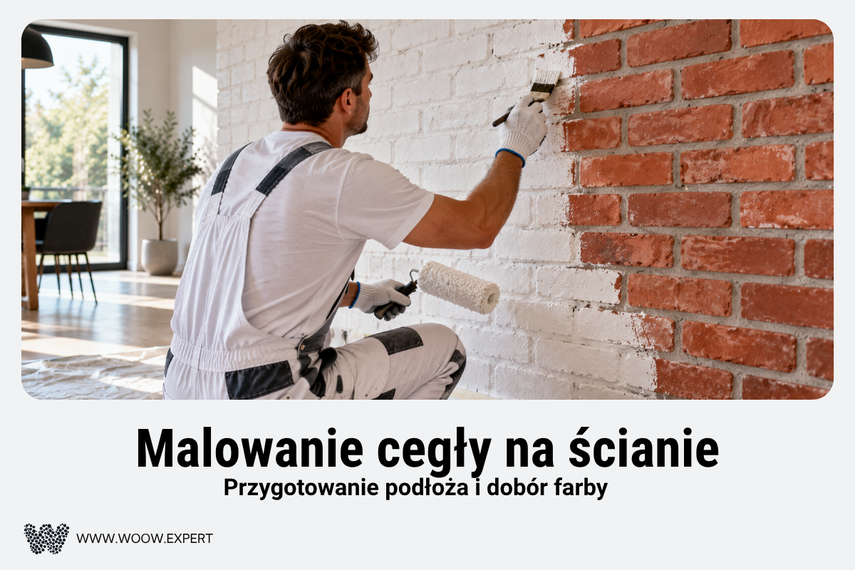 Malowanie Dekoracyjnej Ceglanej Ściany Na Biało Przy Użyciu Natrysku, Wałka Lub Pędzla.