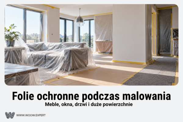 Zabezpieczanie Mebli I Okien Folią Ochronną Przed Rozpoczęciem Malowania Wnętrza.