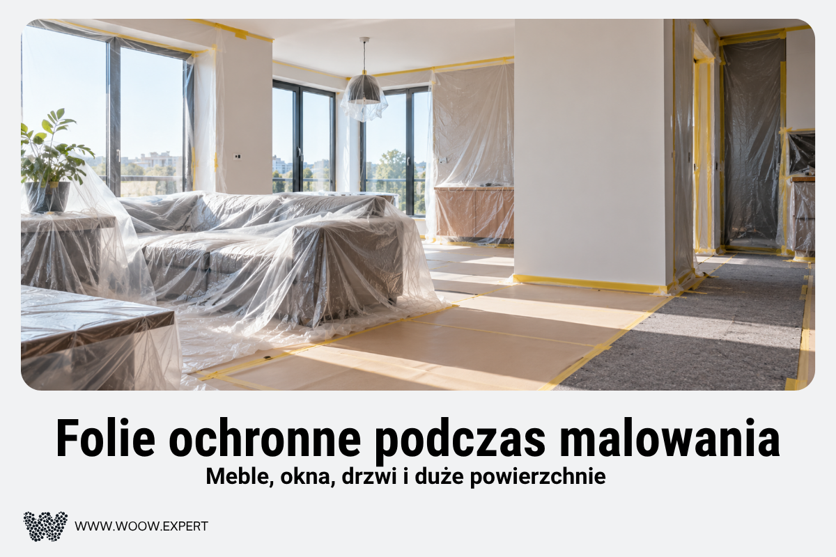 Zabezpieczanie Mebli I Okien Folią Ochronną Przed Rozpoczęciem Malowania Wnętrza.